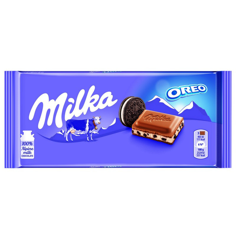 Šokoladas MILKA su Oreo sausainiais, 100 g