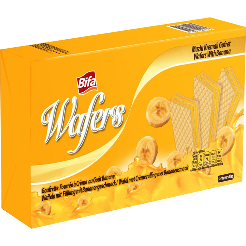 Vafliai Bifa wafers su bananų skonio kremu, 400 g
