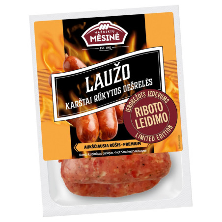 Karštai rūkytos  LAUŽO  dešrelės ,  520g