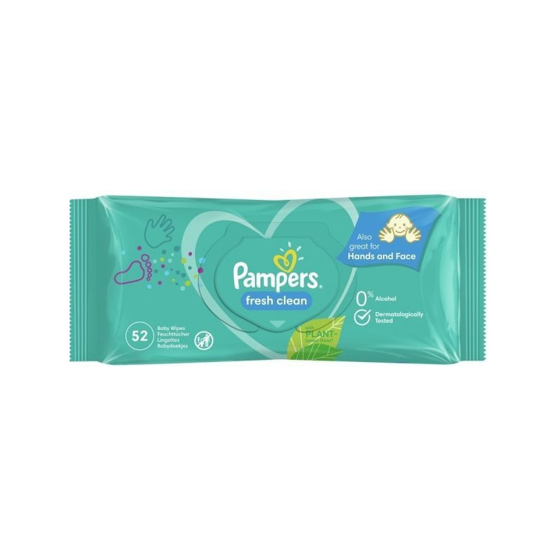 Drėgnosios kūdikių servetėlės PAMPERS FRESH CLEAN, 52 vnt