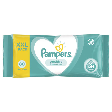 Drėgnos kūdikių servetėlės PAMPERS SENSITIVE, 80 vnt