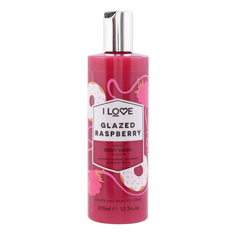 Kūno prausiklis I LOVE  GLAZED RASBERRY, 375 ml