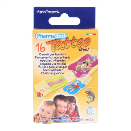 Pleistrai PHARMADOCT Tattoo, 16 vnt