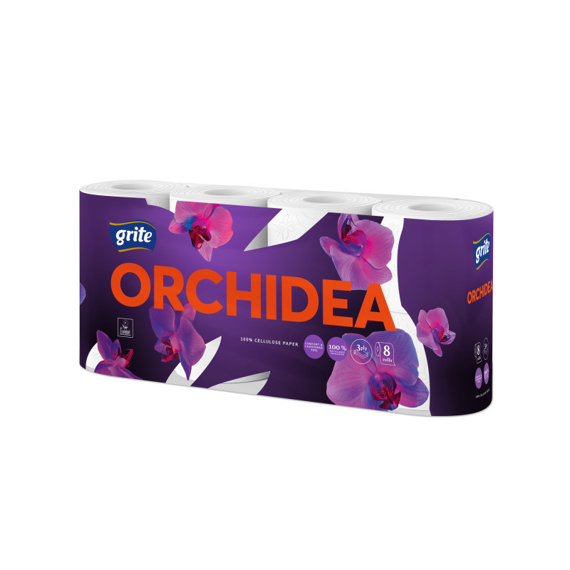 Tualetinis popierius GRITE Orchidea,3 sluoksnių, 8 vnt