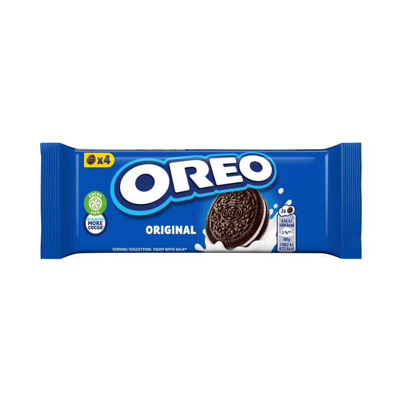 Kakaviniai sausainiai OREO su vanilės skonio įdaru, 44 g