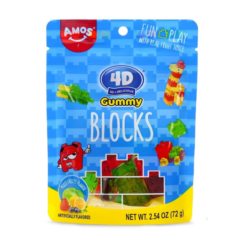 Guminukai AMOS BLOCKS, vaisių skonio 72g
