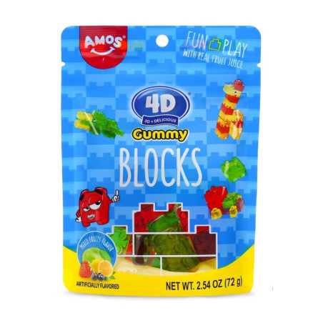 Guminukai AMOS BLOCKS, vaisių skonio 72g