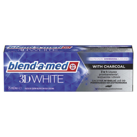 Dantų pasta BLEND A MED 3D WHITE CHARCOAL, 75 ml