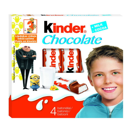 Šokoladas KINDER, 4 x 50 g