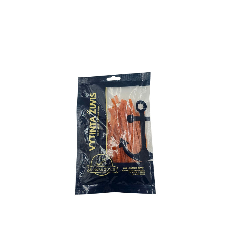 Vytintos kalmarų filė ir lašišos juostelės, 100 g Vytintos kalmarų filė ir lašišos juostelės, 100 g