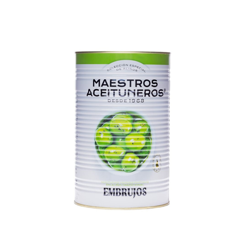 Traiškytos žaliosios alyvuogės MAESTROS ACEITUNEROS EMBRUJOS marinate, kg