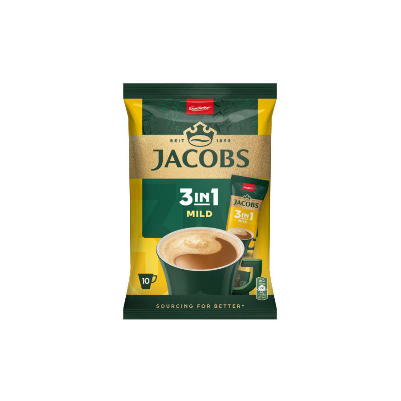 Tirpiosios kavos gėrimas JACOBS, MILD, maiš., 10 vnt., 111 g