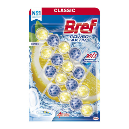 WC valiklis-gaiviklis BREF SVR Lemon, 4x50 g