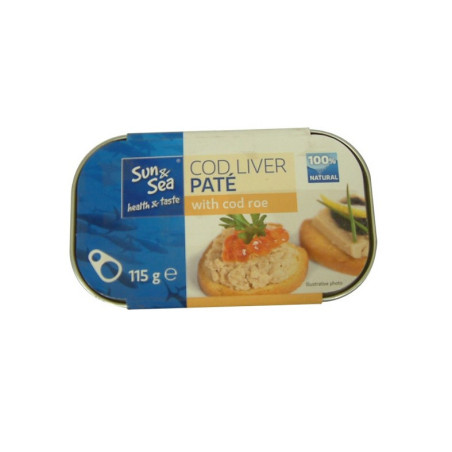 Menkių kepenėlių paštetas SUN&SEA, 115 g