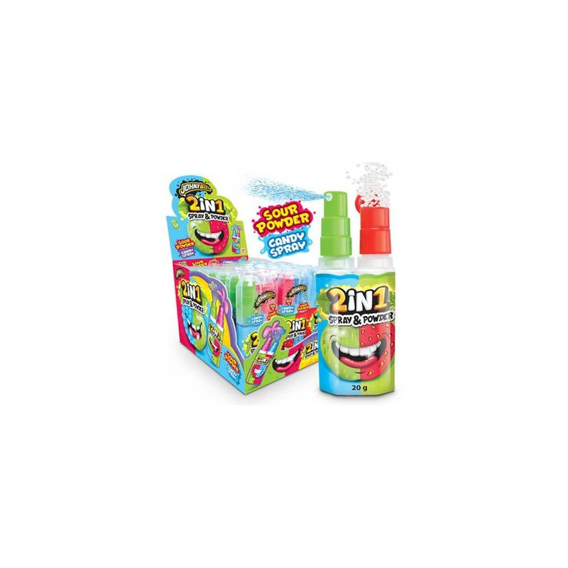 Saldainių vaisių gelis Johny Bee® 2in1 Spray&Powder, 20 g