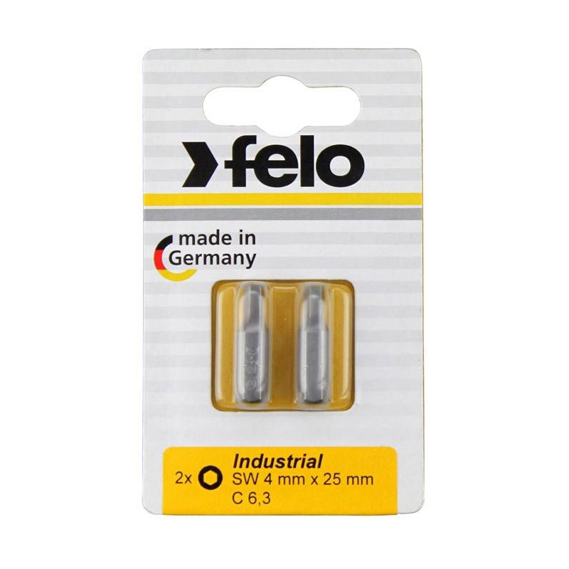 Atsuktuvų antgaliai Felo HEX4, 25 mm, 2 vnt Atsuktuvų antgaliai Felo HEX4, 25 mm, 2 vnt