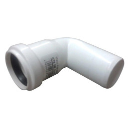 Vidaus kanalizacijos alkūnė HTplus, Ø 32 mm, 45°, balta
