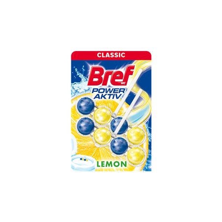 WC valiklis - gaiviklis BREF POWER AKTIV LEMON, 2 x 51 g