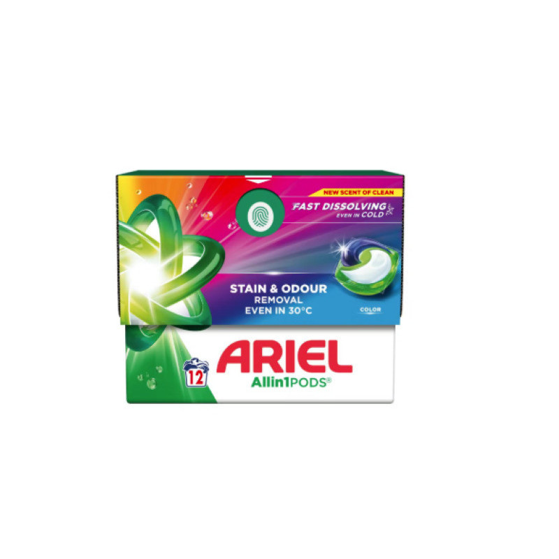 Skalbimo kapsulės ARIEL COLOR, 12 vnt.