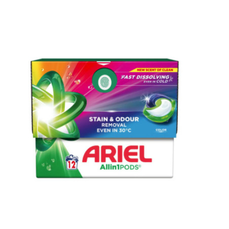 Skalbimo kapsulės ARIEL COLOR, 12 vnt.