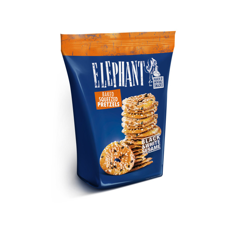 Krekeriai su sezamo sėklomis ELEPHANT White&Black Sesame, 80 g