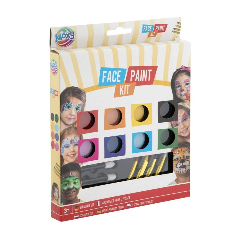 Piešimo ant veidų rinkinys Moxy Face, 9 spalvos, 1 vnt