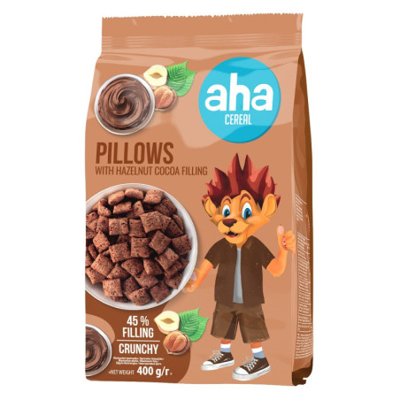 Sausi pusryčiai AHA pagalvėlės su kakav./rieš. įd., 400 g