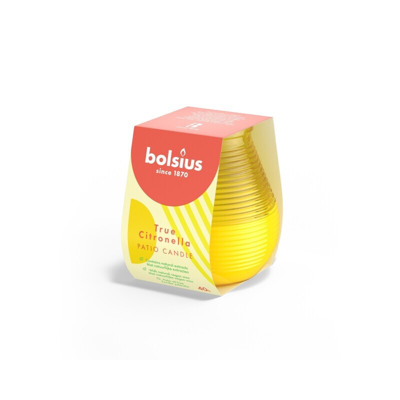 Kvapnioji žvakė BOLSIUS TRUE CITRONELLA geltona, 1 vnt.