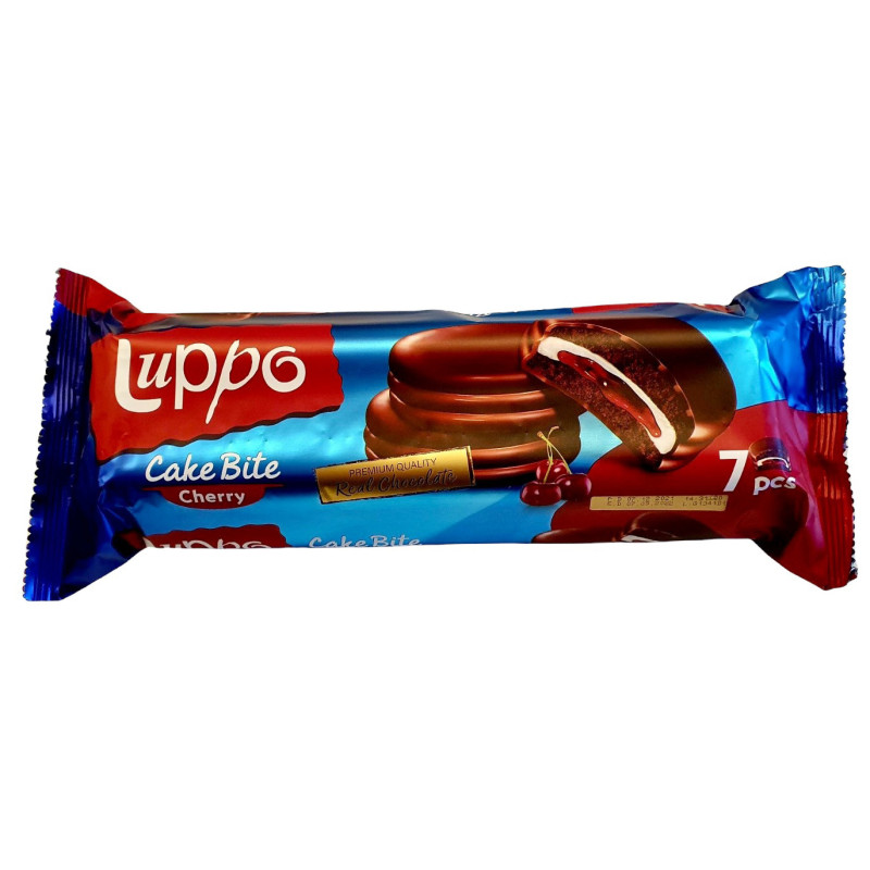 Sausainiai su puriu kremu ir vyšnių marmeladu LUPPO CAKE, 182 g