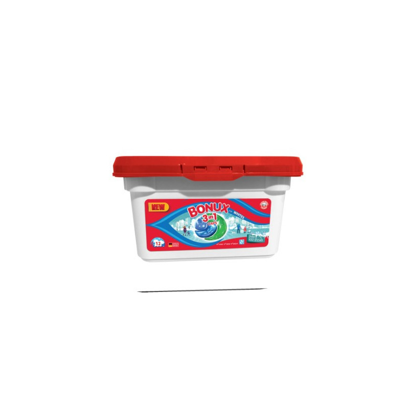 Skalbimo kapsulės BONUX POLAR ICE FRESH, 12 vnt.