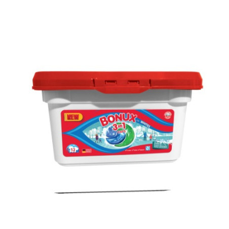Skalbimo kapsulės BONUX POLAR ICE FRESH, 12 vnt.