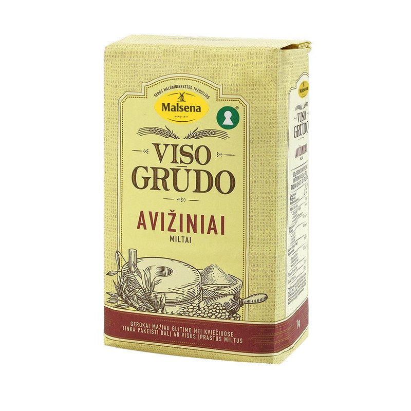Viso grūdo avižų miltai MALSENA, 1 kg