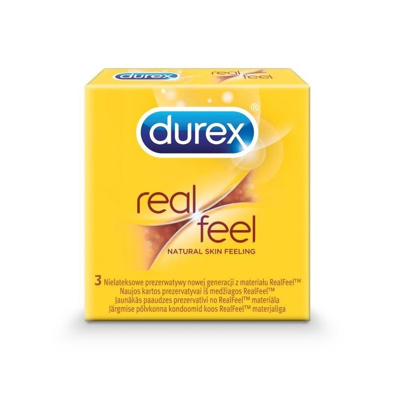 Prezervatyvai DUREX REAL FEEL, 3 vnt