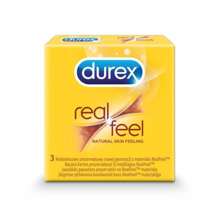 Prezervatyvai DUREX REAL FEEL, 3 vnt