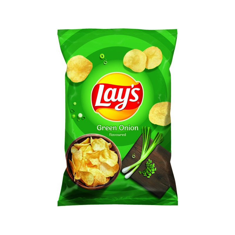 Bulvių traškučiai LAYS žaliųjų svogūnų skonio, 130 g