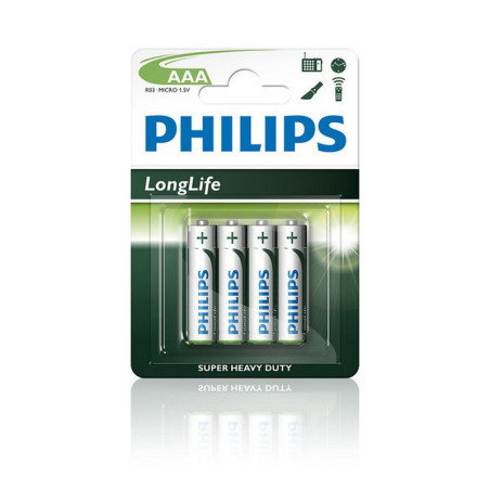 Elementai PHILIPS LONGLIFE, AAA, R03, B4, 4 vnt