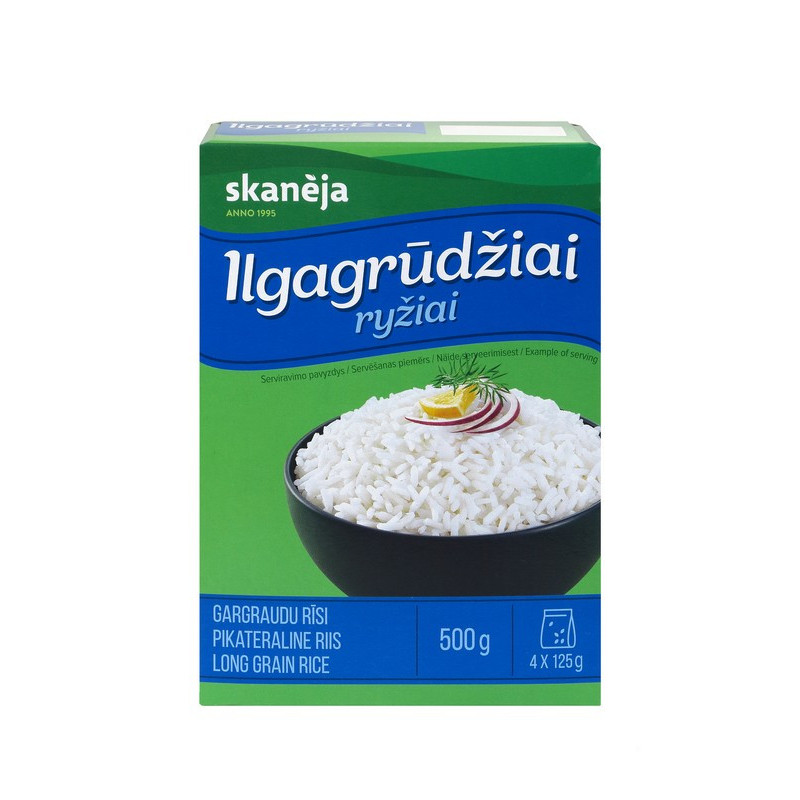 Ilgagrūdžiai ryžiai SKANĖJA, 4 x 125 g