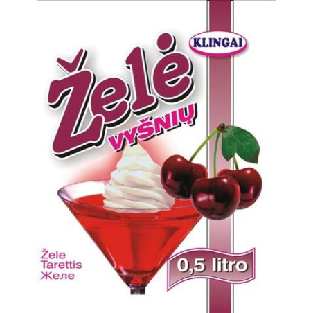 Vyšnių sk. želė KLINGAI (be sintet. dažikl.), 80 g