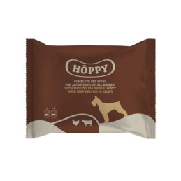 Šlapias šunų maistas Höppy, jautiena/paukštiena, 4x 0,1 kg