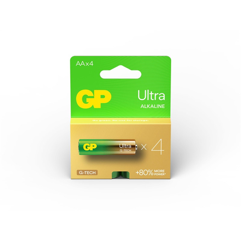 Elementai GP ULTRA ALKALINE AA/LR06, 1,5V, 4 vnt. Elementai GP ULTRA ALKALINE AA/LR06, 1,5V, 4 vnt.
