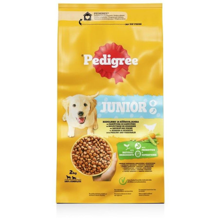 Šunų maistas Pedigree Junior, daržovės/paukštiena, 2 kg