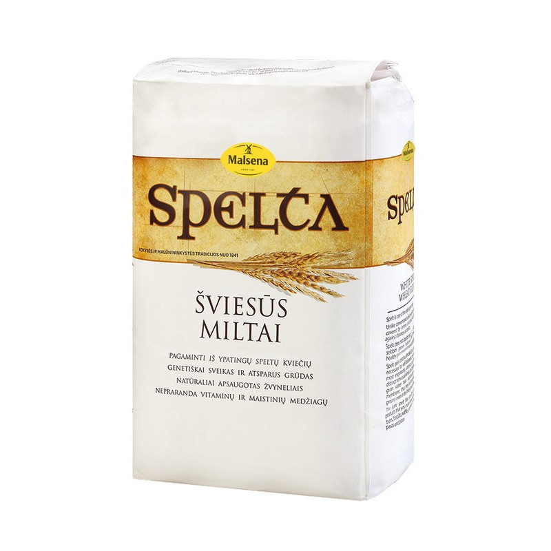 Šviesūs speltų kvietiniai miltai MALSENA, 1 kg