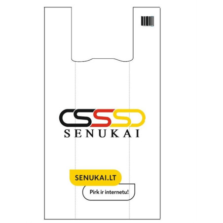 Pirkinių maišelis 30/8x55 25mk Senukai logo
