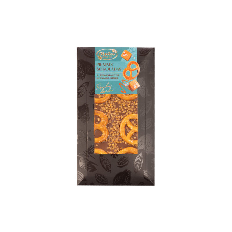 Pieninis šokoladas su sūria karamele ir riestainiais PRETZELS, 100 g
