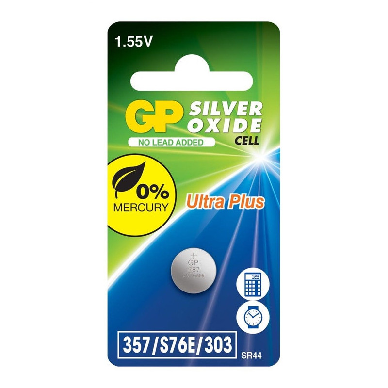 Elementas GP SILVER OXIDE G13/SR44/357F, 1,55V Elementas GP SILVER OXIDE G13/SR44/357F, 1,55V