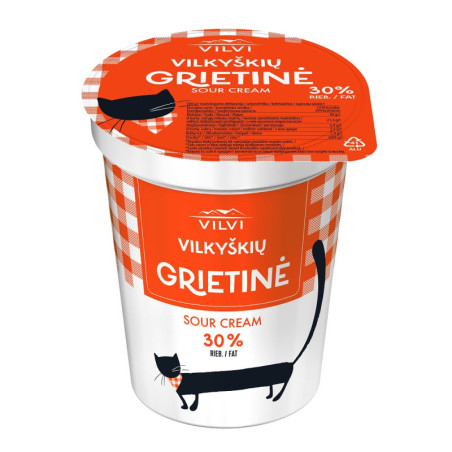 Grietinė VILKYŠKIŲ, 30%, indelis, 350 g