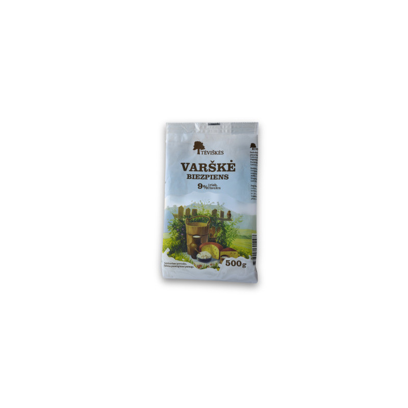Varškė TĖVIŠKĖS, 9% rieb., 500 g