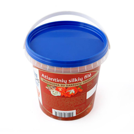 Marinuota silkių filė su daržovių troškiniu,600 g