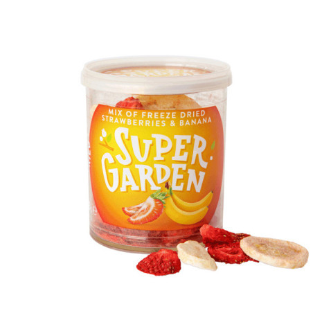 Šaltyje džiovintų SUPERGARDEN, braškių, bananų mišinys, 28 g