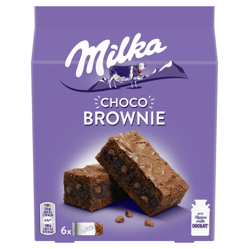 Minkšti pyragaičiai MILKA CHOCO BROWNIE, 150 g